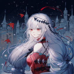 This is a pixiv picture whose title is 斯卡蒂.