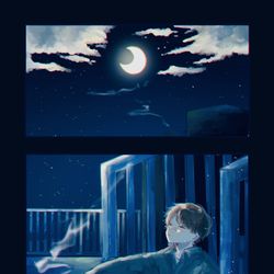 This is a pixiv picture whose title is 煙.