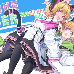 This is a pixiv picture whose title is ゲームで負けそうになったので盤外で勝ちに行くモモイさん.