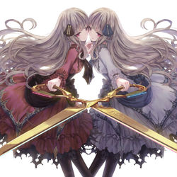 This is a pixiv picture whose title is 二人で一つ.