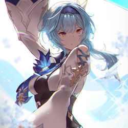 This is a pixiv picture whose title is エウルア Eula (Genshin Impact).