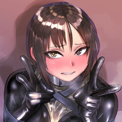 This is a pixiv picture whose title is ダブルピース.