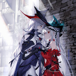 This is a pixiv picture whose title is “我和你跳过几次舞，斯卡蒂？”.