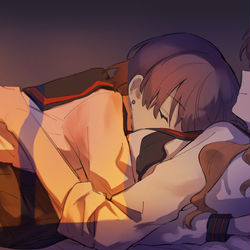 This is a pixiv picture whose title is 塾の前に.