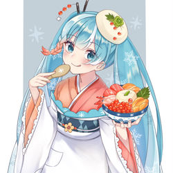 This is a pixiv picture whose title is 海鮮丼ちゃん.