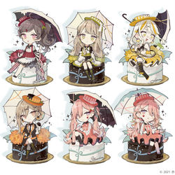 This is a pixiv picture whose title is チョコケーキ6姉妹.