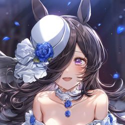 This is a pixiv picture whose title is 『しあわせの青いバラ』.