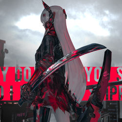 This is a pixiv picture whose title is 血潮· Blood tide.