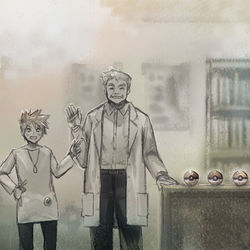 This is a pixiv picture whose title is オーキド博士.