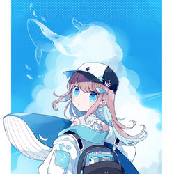 This is a pixiv picture whose title is ゆったりクジラ🐳.