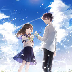 This is a pixiv picture whose title is あの花の咲く丘で、君とまた出会えたら。.