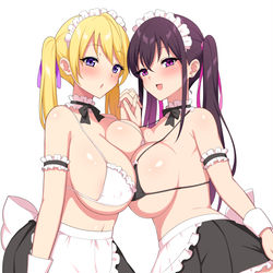 This is a pixiv picture whose title is メイドの日愛貴ちゃん美紗ちゃん.