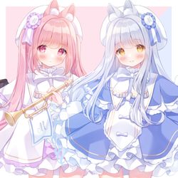 This is a pixiv picture whose title is メル＆リリー🐰🐰.