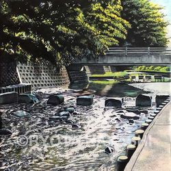 This is a pixiv picture whose title is 緑風　川越市石原町.