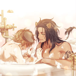 This is a pixiv picture whose title is レオラギ新刊サンプル.
