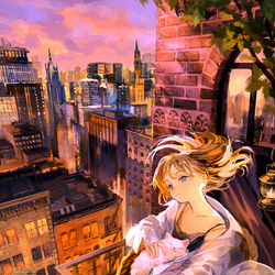This is a pixiv picture whose title is 今日が終わる.