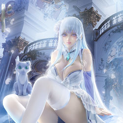 This is a pixiv picture whose title is エミリア/ Emilia.