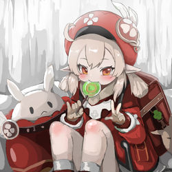 This is a pixiv picture whose title is 可莉吃糖.