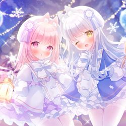 This is a pixiv picture whose title is 聖夜の天使たち🐰❄.