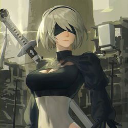 This is a pixiv picture whose title is 2B.