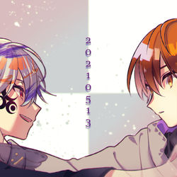 This is a pixiv picture whose title is 邂逅記念日でしたね｡.ﾟ+:ヾ(*･ω･)ｼ.:ﾟ+｡.