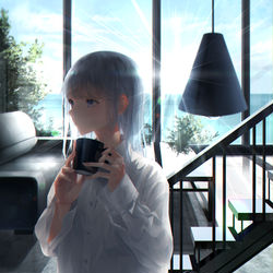 This is a pixiv picture whose title is 眠気覚まし.