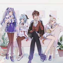 This is a pixiv picture whose title is 学院（？.