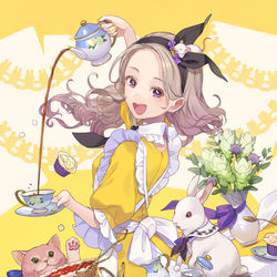 This is a pixiv picture whose title is お茶会の国のアリス.