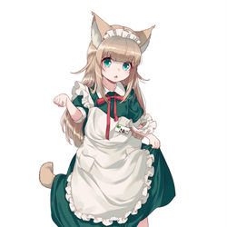 This is a pixiv picture whose title is メイド服着てるきなこ描いたよ🐈.