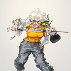 This is a pixiv picture whose title is Old lady.