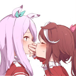 This is a pixiv picture whose title is 手のひら越しのキス.