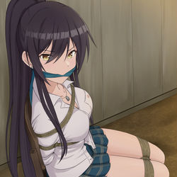 This is a pixiv picture whose title is Shirase Sakuya Tied up.