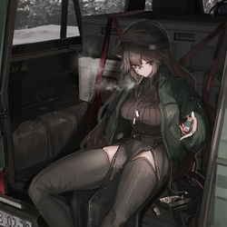 This is a pixiv picture whose title is 🚬.