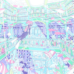 This is a pixiv picture whose title is 潜水館.