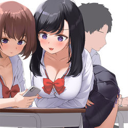 This is a pixiv picture whose title is 勉強に集中できない（2枚）.