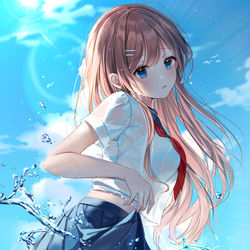 This is a pixiv picture whose title is 夏の君.