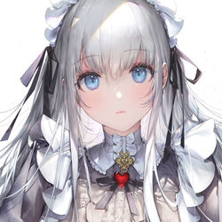 This is a pixiv picture whose title is 銀髪メイド.