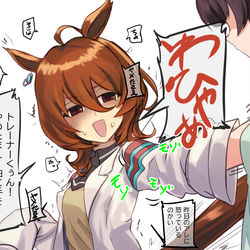 This is a pixiv picture whose title is アグネスタキオンの袖に手を入れたい.