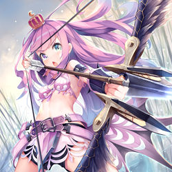 This is a pixiv picture whose title is 弓ルーナ姫.