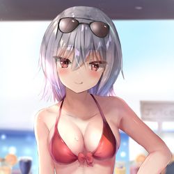 This is a pixiv picture whose title is 海の家で知らないお姉さんにナンパされた.