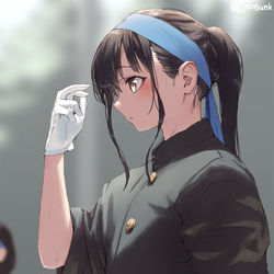 This is a pixiv picture whose title is 学ラン似合いすぎ女子.