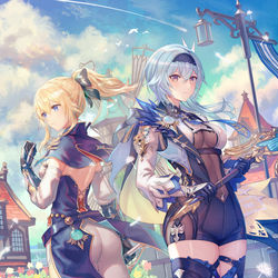 This is a pixiv picture whose title is エウルアとジン.