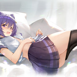 This is a pixiv picture whose title is JK刻晴.