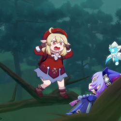 This is a pixiv picture whose title is Genshin Think Meme.