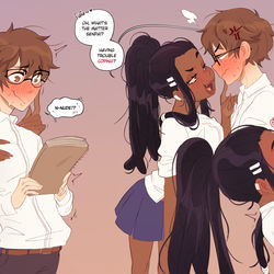 This is a pixiv picture whose title is Nagatoro: Kissless.