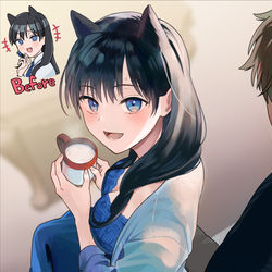 This is a pixiv picture whose title is 催眠術にかかったふりして甘えるお師匠.