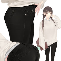 This is a pixiv picture whose title is みつあみ子.