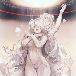 This is a pixiv picture whose title is 咲キ乱レル神.
