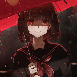 This is a pixiv picture whose title is 雨と黒セーラー.