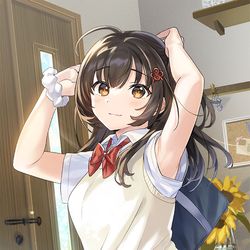 This is a pixiv picture whose title is 【朗報】俺の許嫁になった地味子、家では可愛いしかない。.